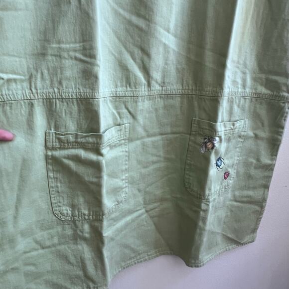 Vintage Gemini II Women's Green Butterflies Pockets Short Sleeve Boxy Dress L - Picture 3 of 7